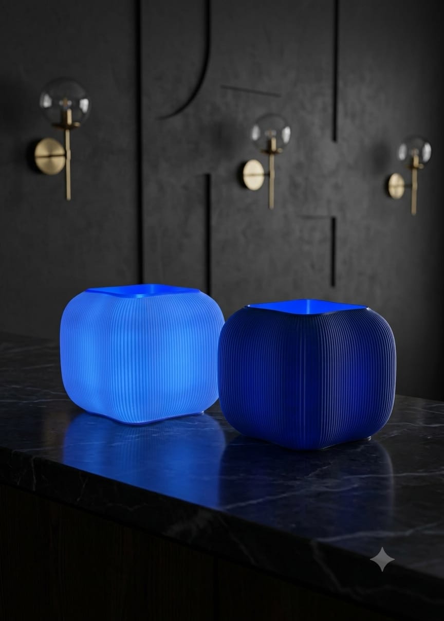 Lumen Cube Masa Lambası – Mavi Çiftli